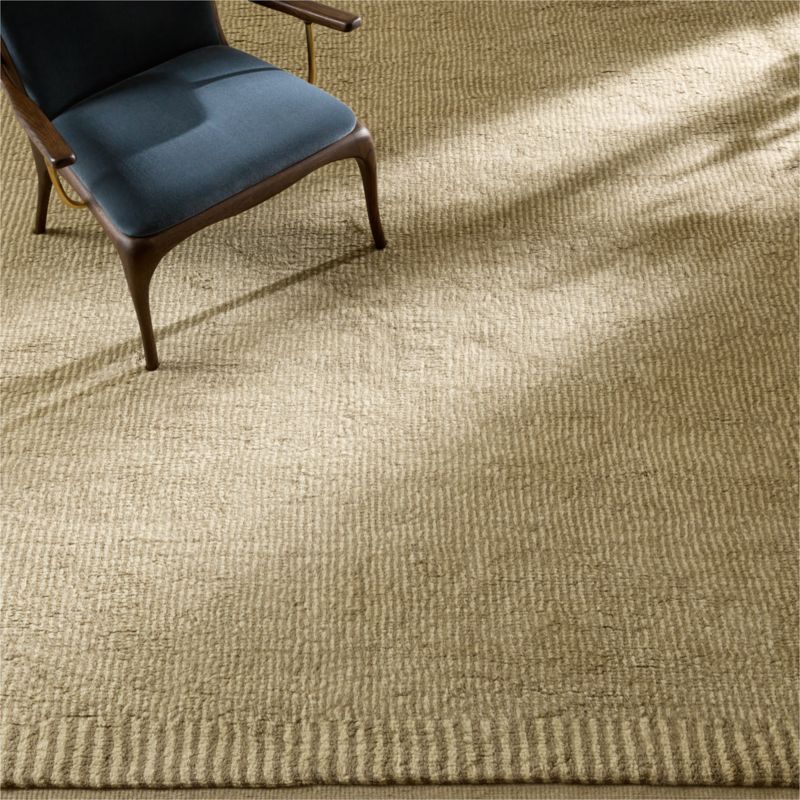 de Nimes Warm White and Natural Stripe New Zealand Wool Area Rug 8'x10' by Todd Snyder - image 3 of 5