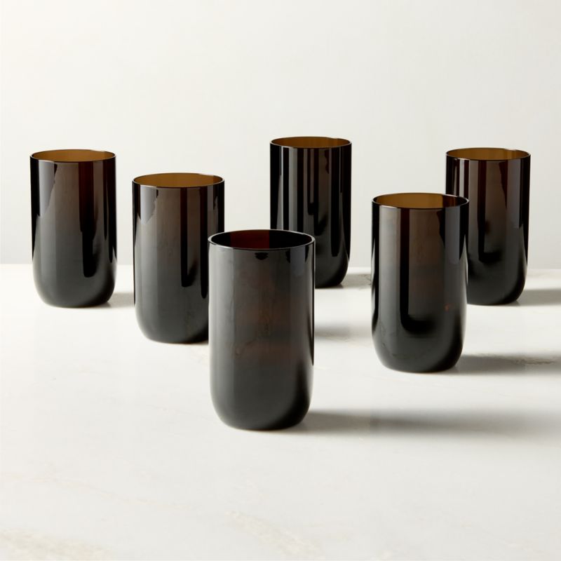 Dean Inom Smoked Cooler Glasses Set of 6 by Casa Dean by Swizz Beatz - image 2 of 7