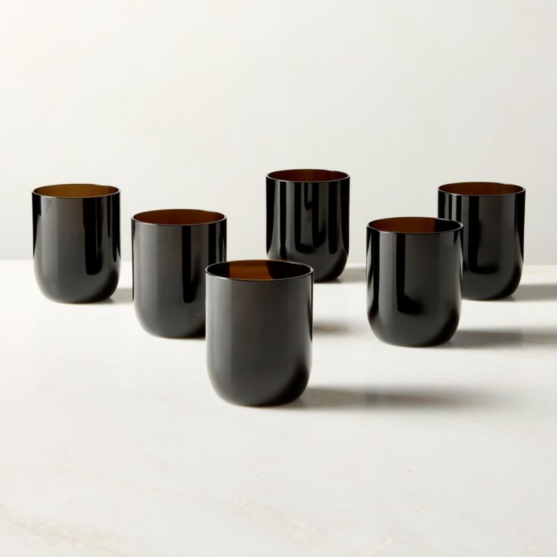 Dean Inom Smoked Double Old-Fashioned Glasses Set of 6 by Casa Dean by Swizz Beatz - image 2 of 6