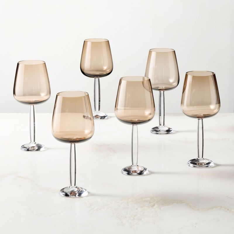 Dean Inom Smoked Universal Wine Glasses Set of 6 by Casa Dean by Swizz Beatz - image 2 of 5