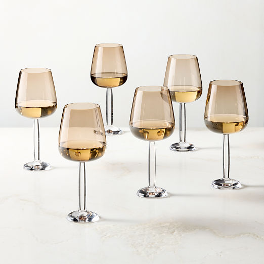 Dean Inom Smoked Universal Wine Glasses Set of 6 by Casa Dean by Swizz Beatz