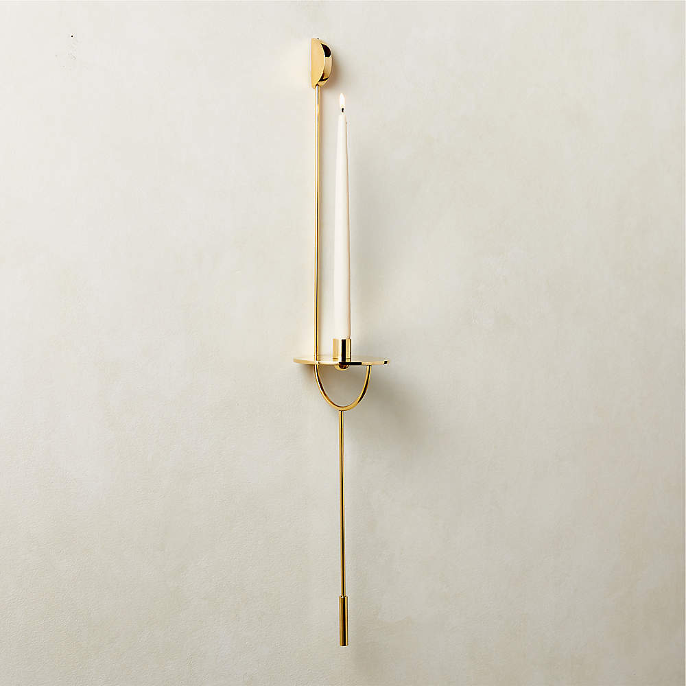 Decartes Brass Wall Sconce Taper Candle Holder + Reviews