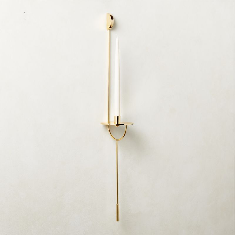 Decartes Brass Wall Sconce Taper Candle Holder + Reviews