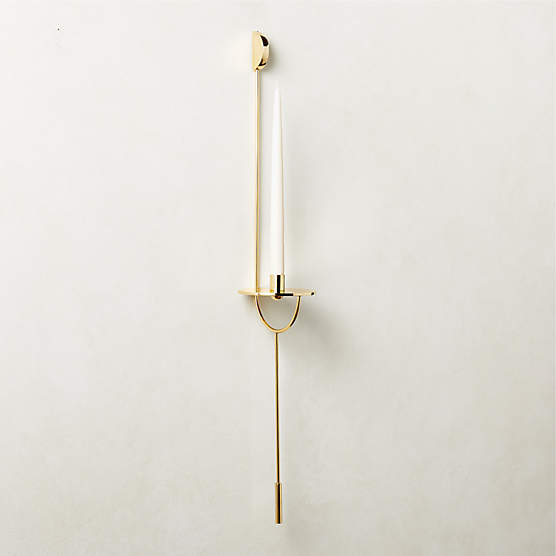 Ripple Bronze Modern Wall Sconce Taper Candle Holder + Reviews CB2