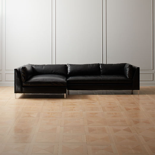 Modern Sectional Sofas Cb2 Decker 2 Piece Leather Sectional Sofa