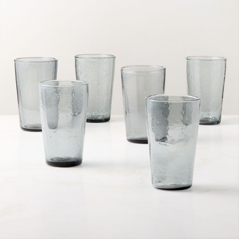 Del Mar Blue Recycled Cooler Glasses Set of 6 - image 3 of 6