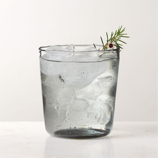 Del Mar Blue Recycled Double Old-Fashioned Glass