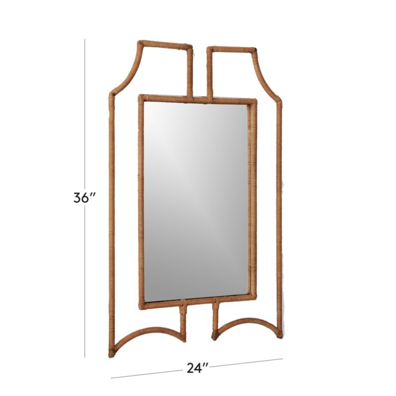 Delacour Rattan Wrapped Wall Mirror 24"x36" + Reviews CB2