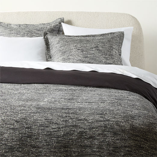 Delano Black and White Linen and Cotton Duvet Cover