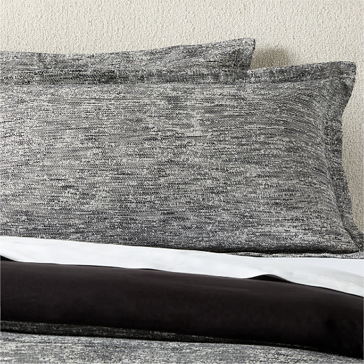 Delano Black and White Linen and Cotton Shams Set of 2