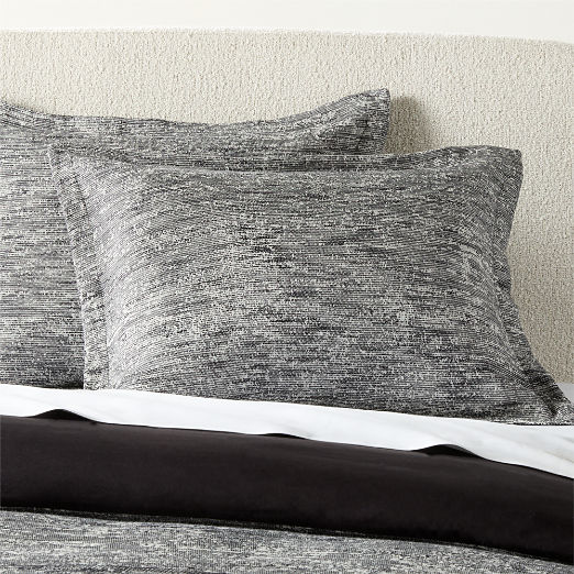 Delano Black and White Linen and Cotton Standard Shams Set of 2