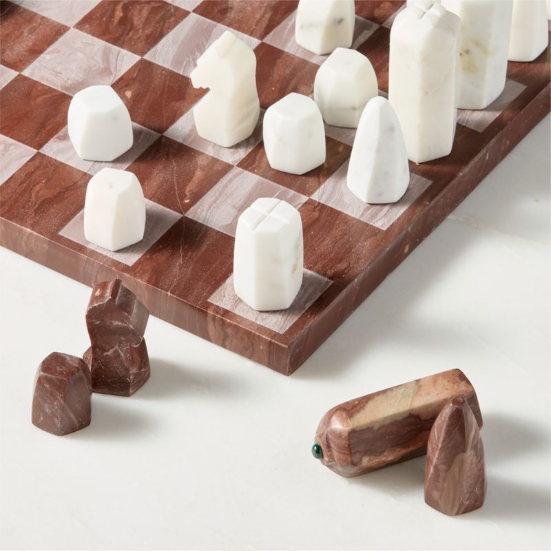 Delphi Red and White Marble Chess Set by Nina Garcia - image 2 of 6