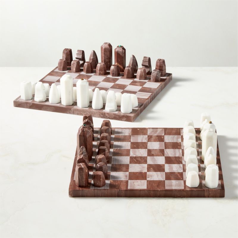 Delphi Red and White Marble Chess Set by Nina Garcia - image 4 of 6