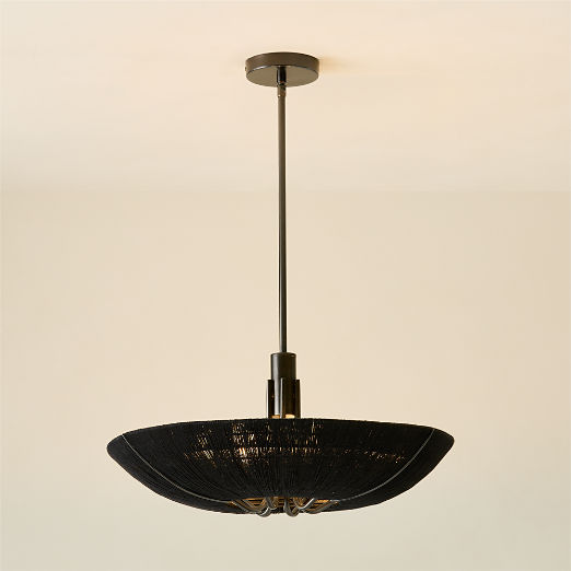 Delphine Black Jute Pendant Light