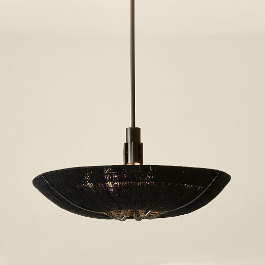 Delphine Black Jute Pendant Light