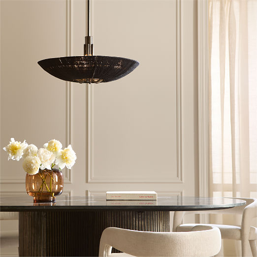 Delphine Black Jute Pendant Light 23"