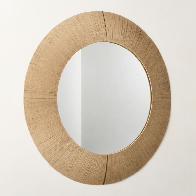 Delphine Natural Jute Round Wall Mirror 60" - image 3 of 4
