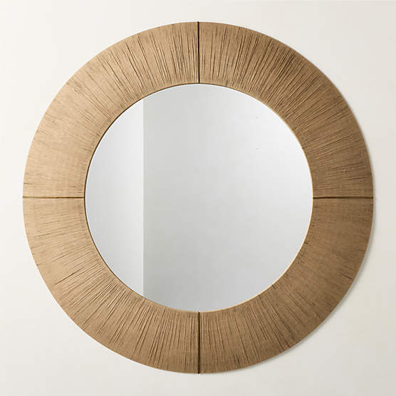 Delphine Natural Jute Round Wall Mirror 60"