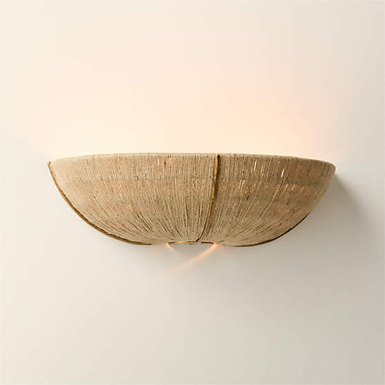 Delphine Natural Jute Wall Sconce 14" Set of 2