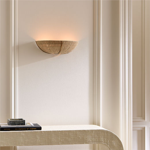 Delphine Natural Jute Wall Sconce 14"