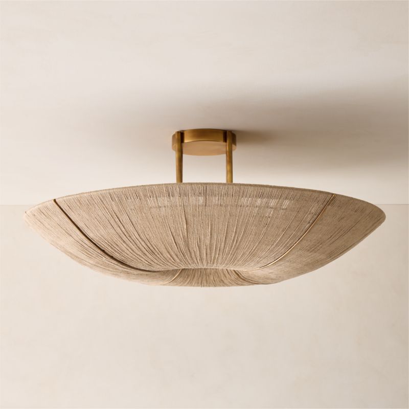 Delphine Natural Jute Semi-Flush Mount Light 30" - image 3 of 4