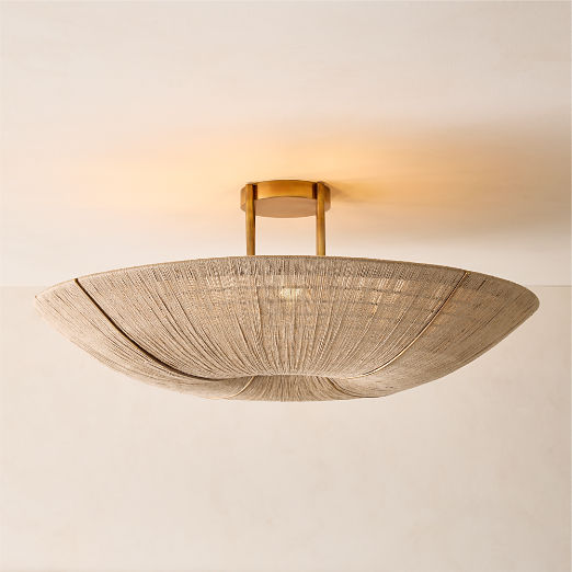 Delphine Natural Jute Semi-Flush Mount Light 30"