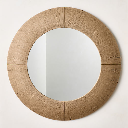 Delphine Natural Jute Round Wall Mirror 48"
