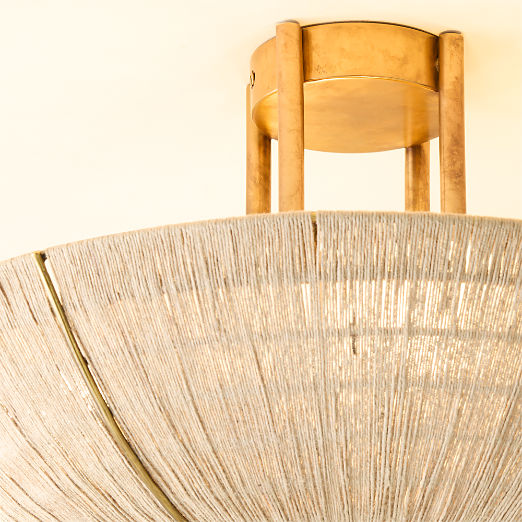Delphine Natural Jute Semi-Flush Mount Light