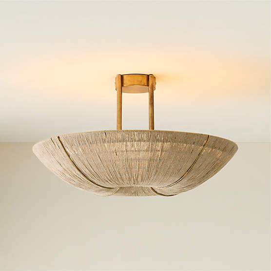 Delphine Natural Jute Semi-Flush Mount Light 20"