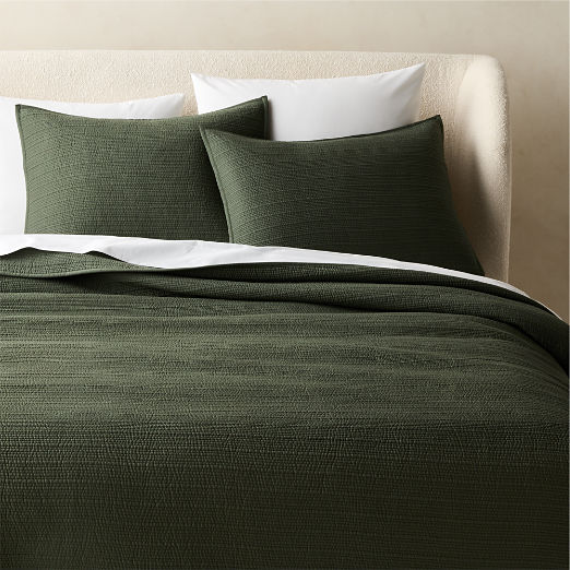Demar Organic Cotton Sateen Dark Green Quilt