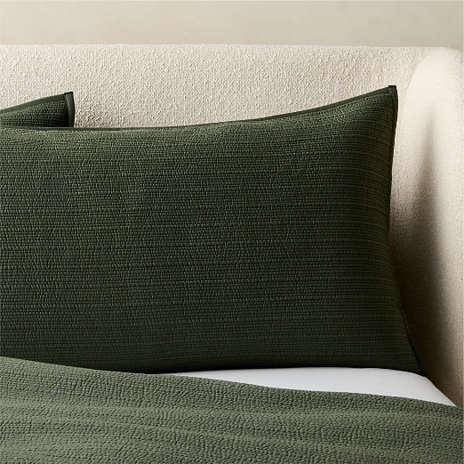 Demar Organic Cotton Sateen Dark Green Pillow Shams Set of 2