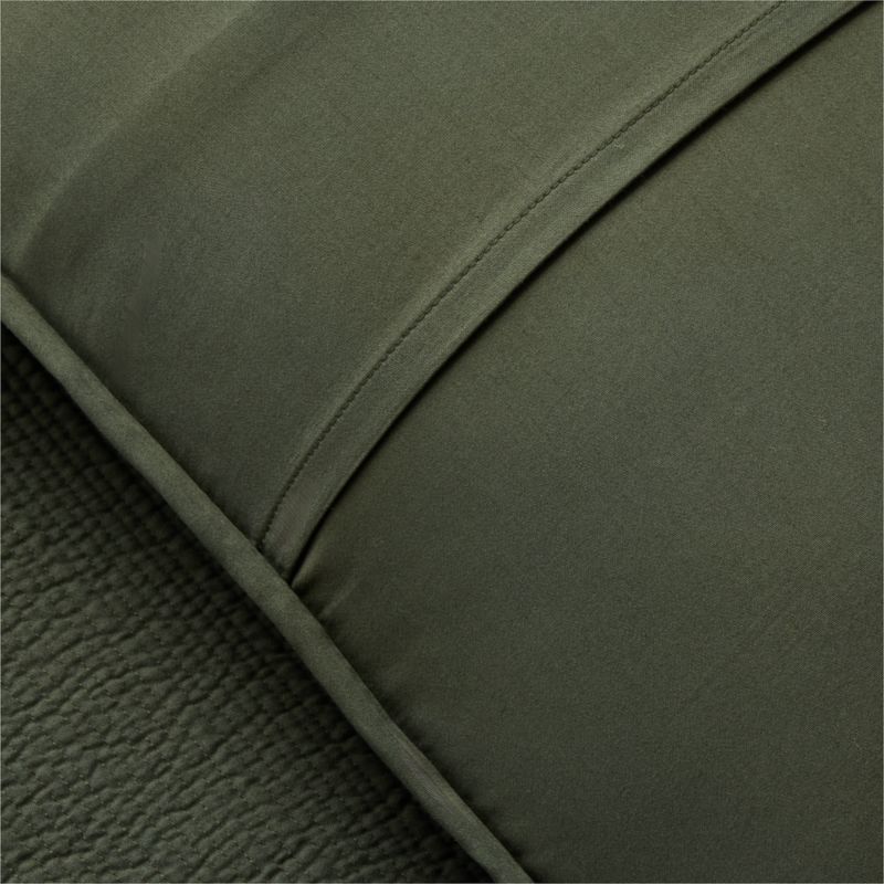 Demar Organic Cotton Sateen Dark Green Standard Pillow Shams Set of 2 - image 4 of 6