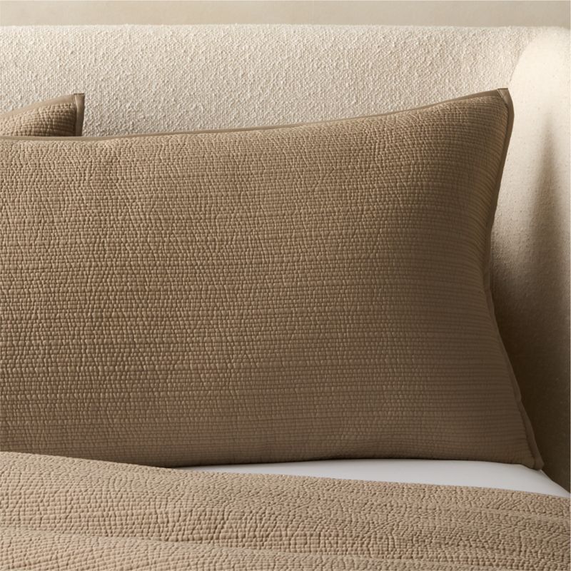 Demar Organic Cotton Sateen Dark Taupe Standard Pillow Shams Set of 2 - image 1 of 6