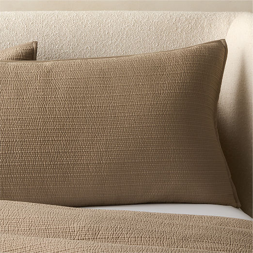 Demar Organic Cotton Sateen Dark Taupe Pillow Shams Set of 2