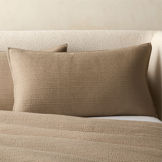 Demar Organic Cotton Sateen Dark Taupe King Pillow Shams Set of 2
