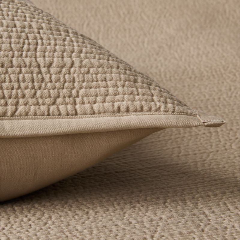 Demar Organic Cotton Sateen Dark Taupe Standard Pillow Shams Set of 2 - image 4 of 6