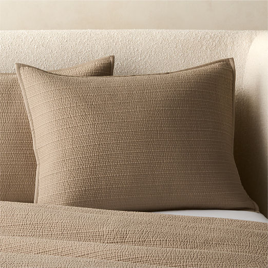 Demar Organic Cotton Sateen Dark Taupe Standard Pillow Shams Set of 2