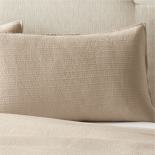 Demar Organic Cotton Sateen Light Taupe King Pillow Shams Set of 2