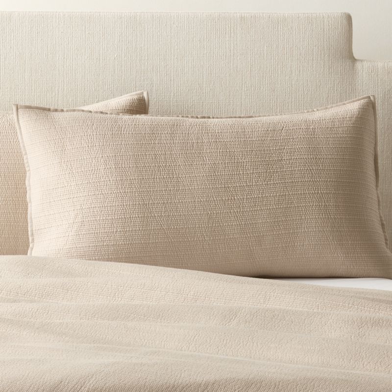 View Demar Organic Cotton Sateen Light Taupe King Pillow Shams Set of 2 details