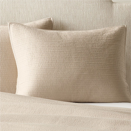 Demar Organic Cotton Sateen Light Taupe Standard Pillow Shams Set of 2