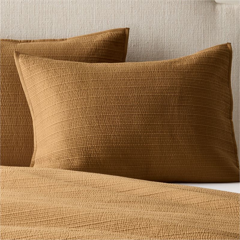 View Demar Organic Cotton Sateen Smoked Amber Standard Pillow Shams Set of 2 details