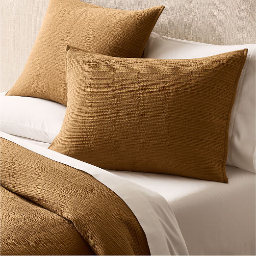 Demar Organic Cotton Sateen Smoked Amber Standard Pillow Shams Set of 2