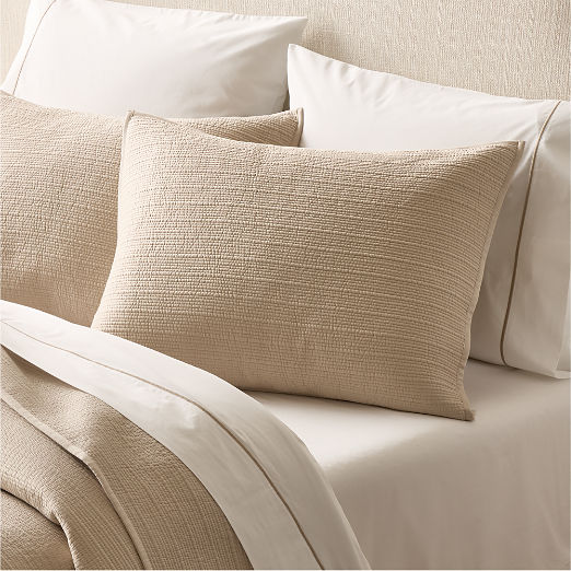 Demar Organic Cotton Sateen Light Taupe Standard Pillow Shams Set of 2
