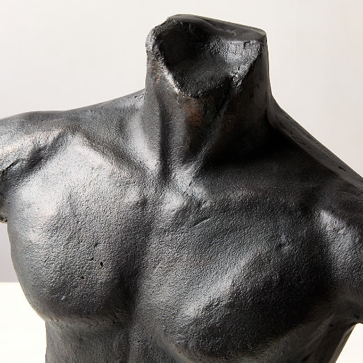 Demetri Black Casted Aluminum Male Bust