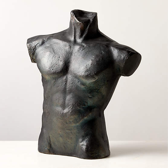 Demetri Black Casted Aluminum Male Bust