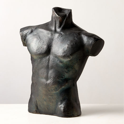 Demetri Black Casted Aluminum Male Bust