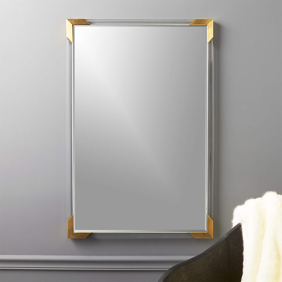 Demi Acrylic Rectangular Wall Mirror 24"x35" + Reviews CB2