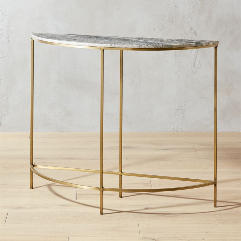 Marble Tables Cb2 Demi Luna Black Marble Half Moon Console Table