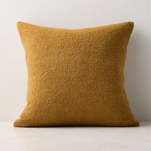 Demi Smoked Amber Merino Wool Boucle Throw Pillow Cover 20"x20"