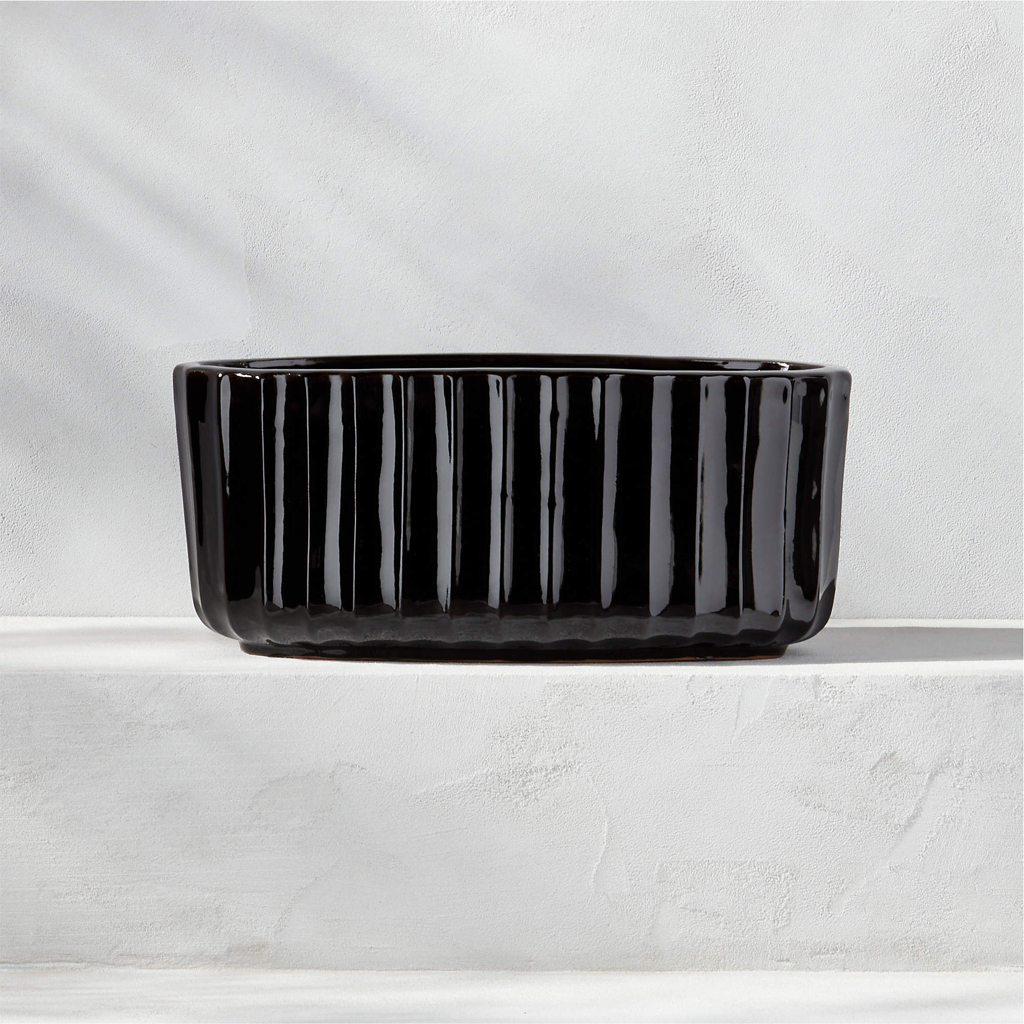 Demos Modern Black Oval Ceramic Outdoor Planter + Reviews CB2 Canada